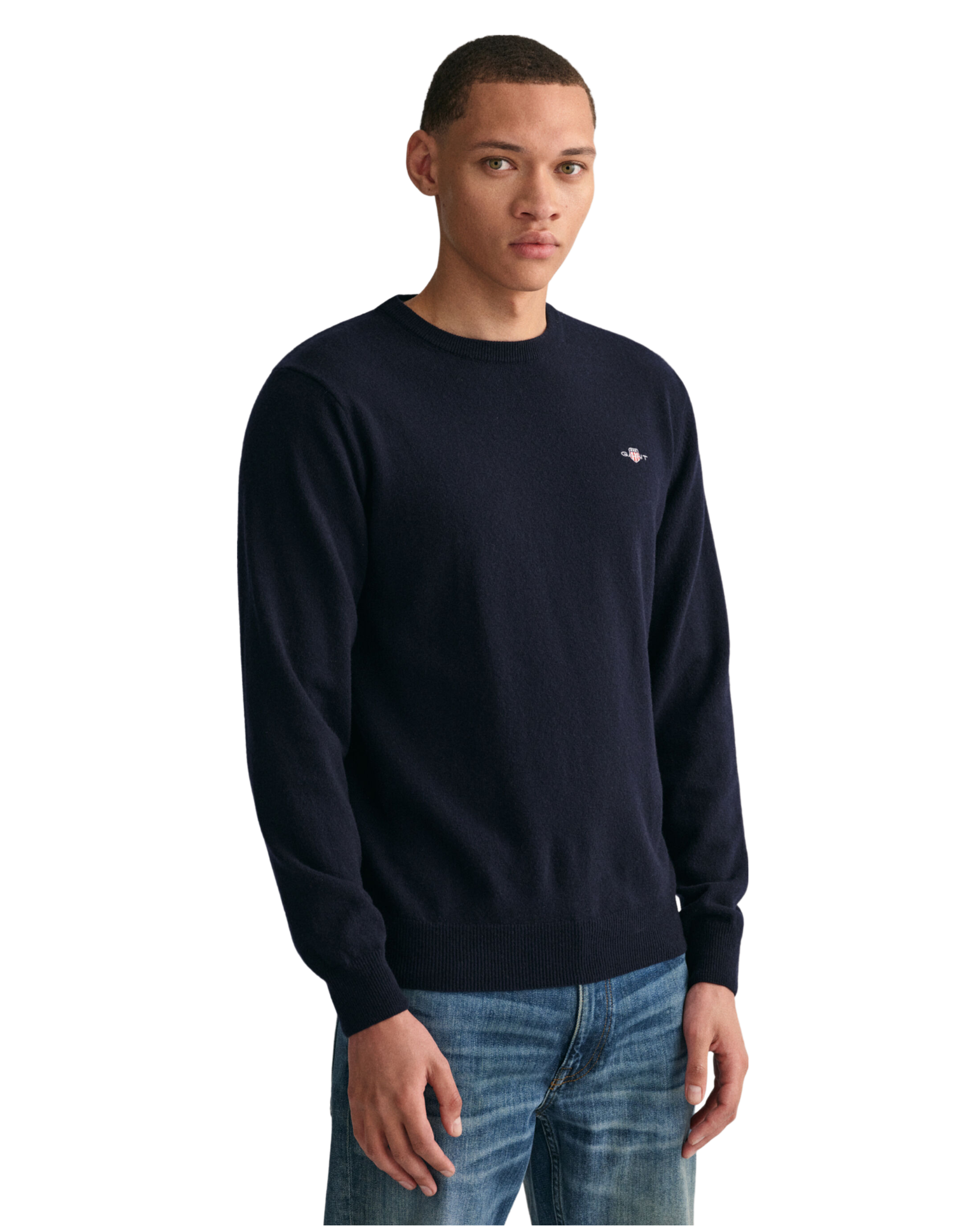GANT 87211-410 Superfine Lambswool Crewneck Sweater Navy BLUE
