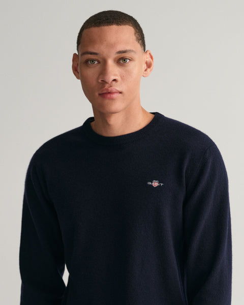 GANT 87211-410 Superfine Lambswool Crewneck Sweater Navy BLUE