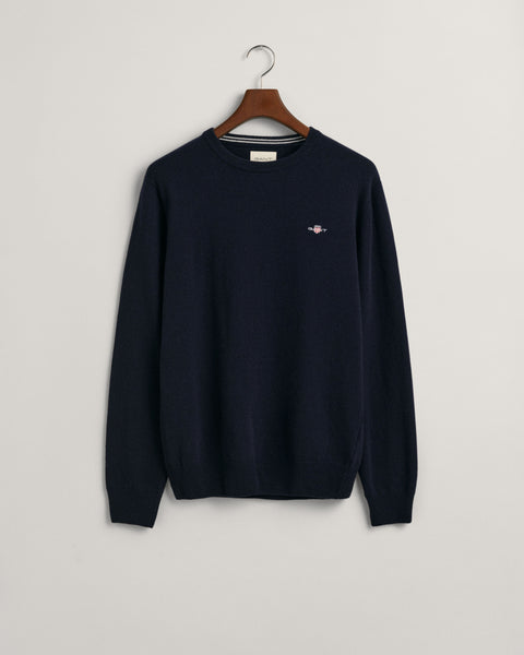 GANT 87211-410 Superfine Lambswool Crewneck Sweater Navy BLUE