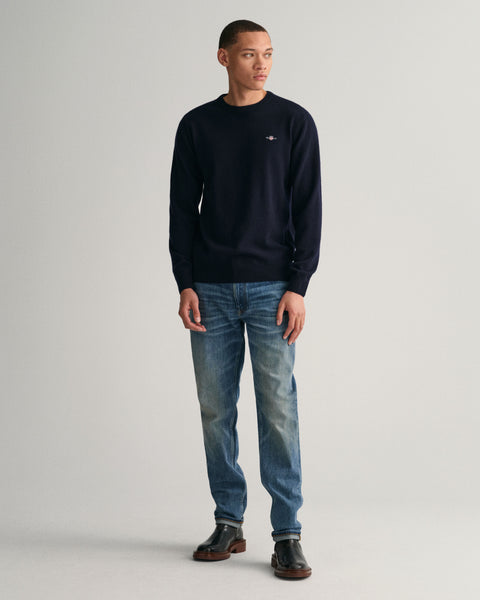 GANT 87211-410 Superfine Lambswool Crewneck Sweater Navy BLUE