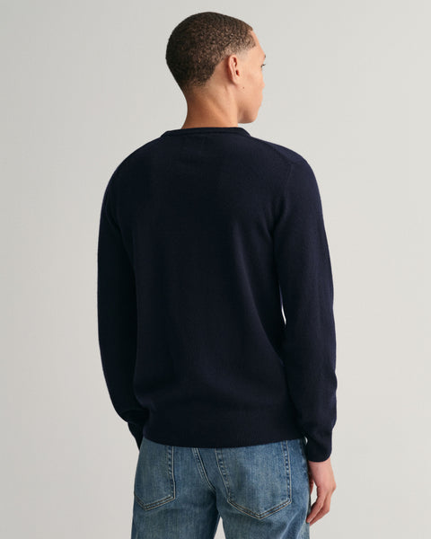 GANT 87211-410 Superfine Lambswool Crewneck Sweater Navy BLUE