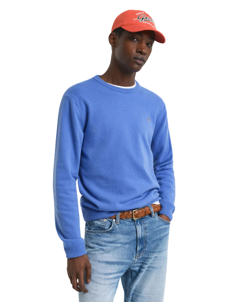 GANT 87211-419 Superfine Lambswool Pullover Girocollo PERFECT BLUE