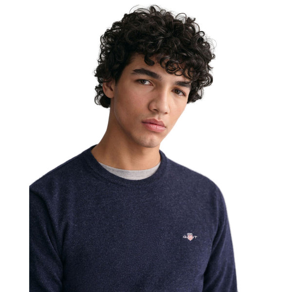 GANT 87211-480 Superfine Lambswool Pullover Girocollo DARK NAVY MELANGE