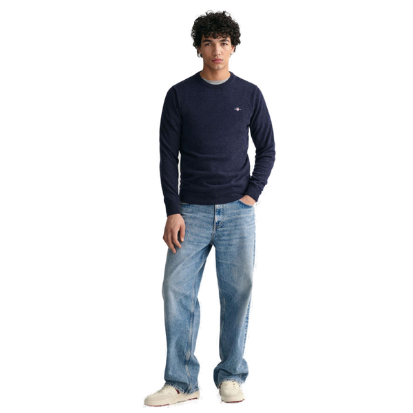 GANT 87211-480 Superfine Lambswool Pullover Girocollo DARK NAVY MELANGE