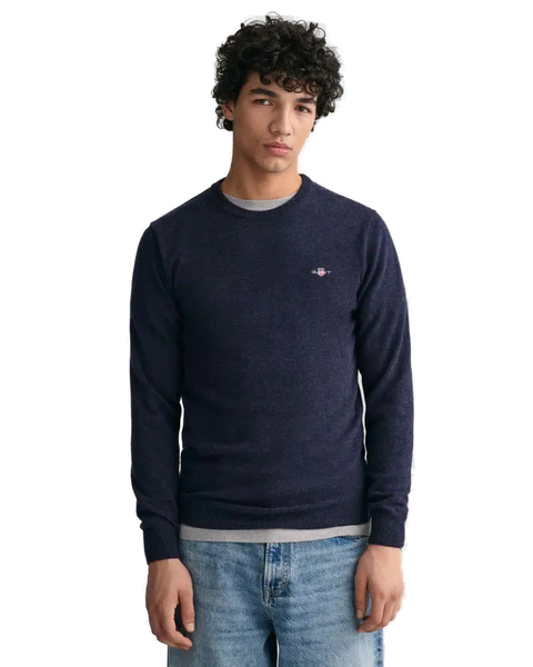 GANT 87211-480 Superfine Lambswool Pullover Girocollo DARK NAVY MELANGE