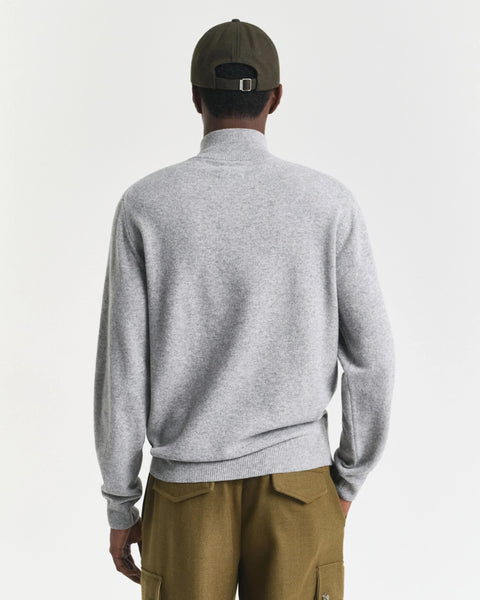 GANT 87213-095 Superfine Lambswool Half Zip Pullover Mezza Zip GREY MELANGE