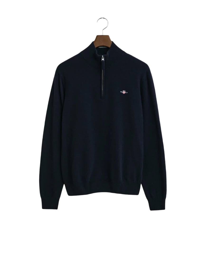GANT 86213-410 Superfine Lambswool Half Zip Pullover BLU Navy