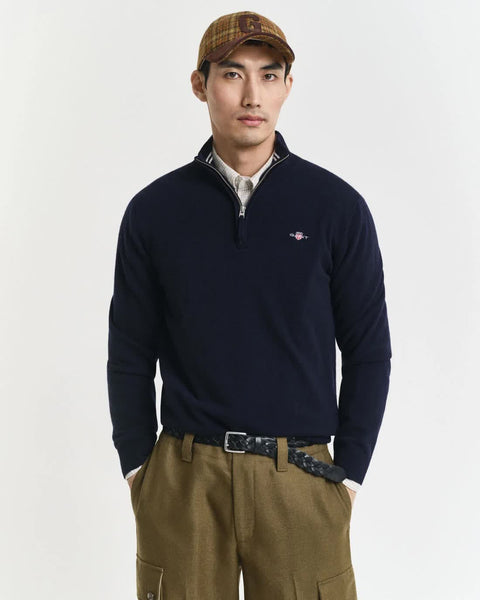 GANT 86213-410 Superfine Lambswool Half Zip Pullover BLU Navy