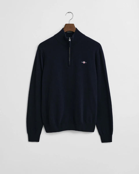 GANT 86213-410 Superfine Lambswool Half Zip Pullover BLU Navy
