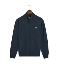 GANT 87214-480 Superfine Lambswool Full-Zip Cardigan DARK NAVY MELANGE