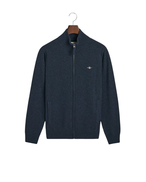 GANT 87214-480 Superfine Lambswool Full-Zip Cardigan DARK NAVY MELANGE