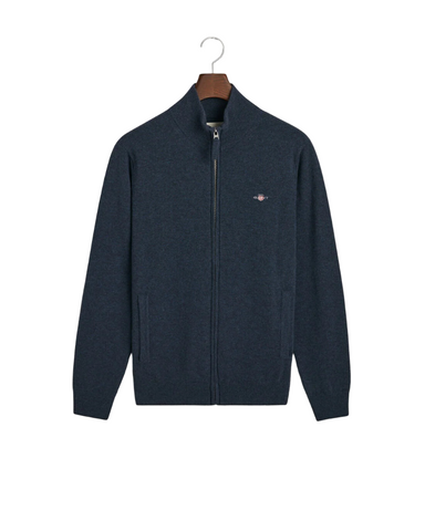 GANT 87214-480 Superfine Lambswool Full-Zip Cardigan DARK NAVY MELANGE