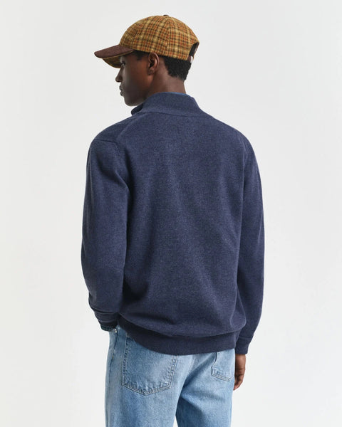 GANT 87214-480 Superfine Lambswool Full-Zip Cardigan DARK NAVY MELANGE