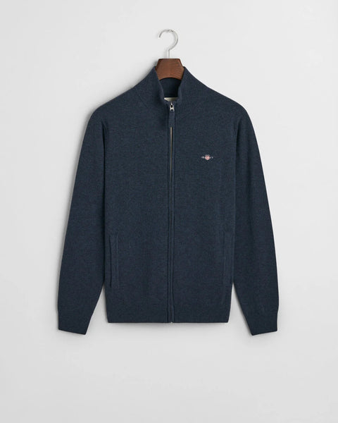 GANT 87214-480 Superfine Lambswool Full-Zip Cardigan DARK NAVY MELANGE