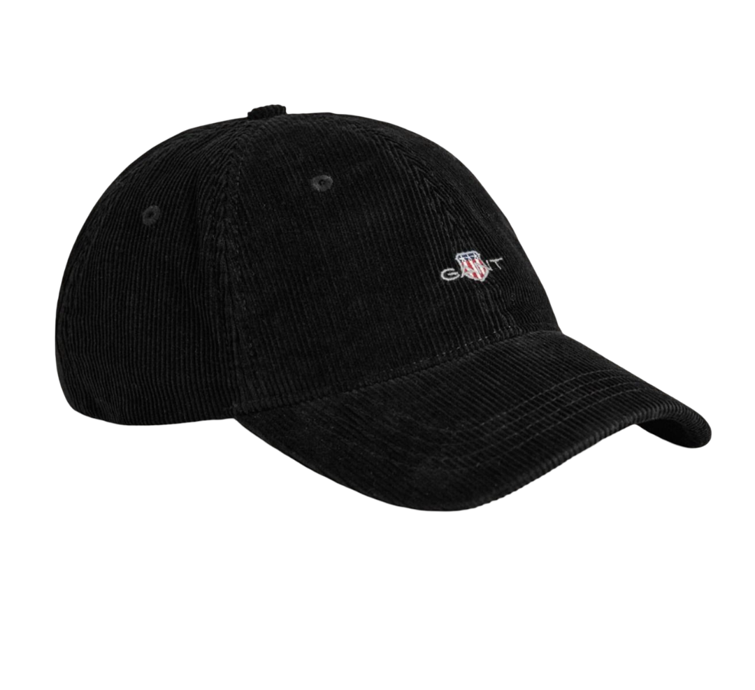 GANT 9900213-05 Shield Cord Cap Cappellino in Velluto a Coste BLACK