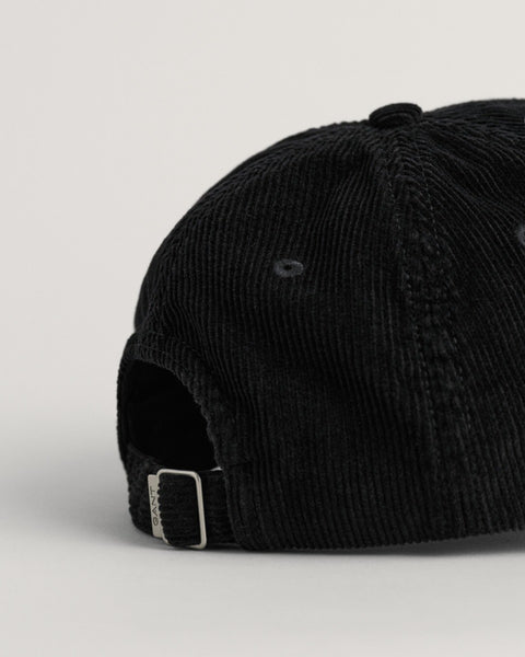 GANT 9900213-05 Shield Cord Cap Cappellino in Velluto a Coste BLACK