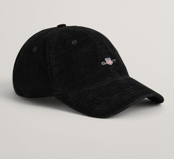 GANT 9900213-05 Shield Cord Cap Cappellino in Velluto a Coste BLACK