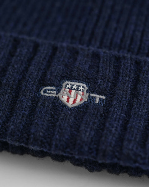 GANT 9910023-410 Berretto in Lana Shield BLU NAVY