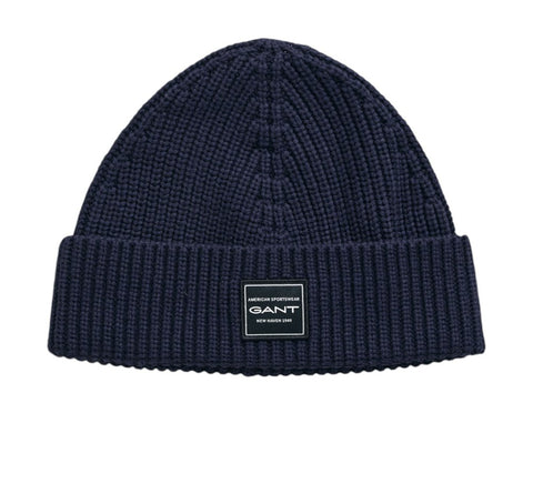 GANT 9911033-433 Cotton Ribbed Beanie EVENING BLUE
