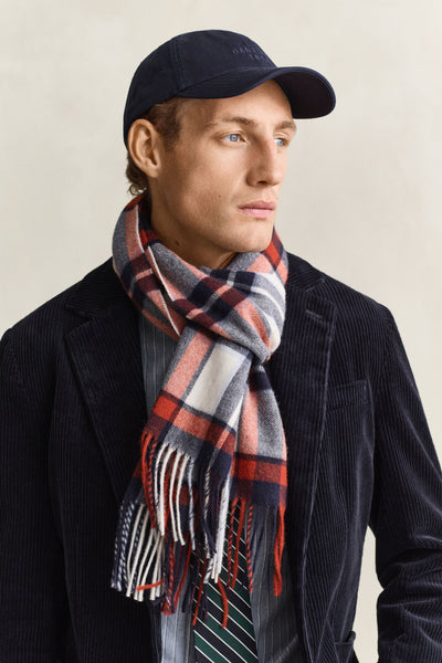 GANT 9920308-130 Checked Scarf sciarpa uomo CREAM BLUE