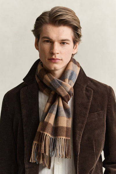 GANT 9920310-213 Checked Scarf sciarpa uomo WARM KHAKI