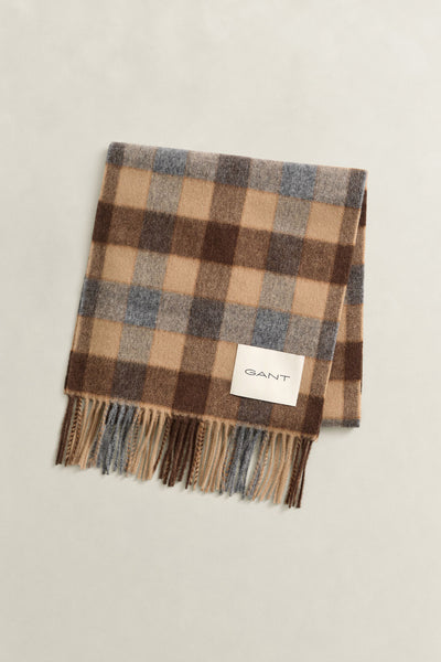 GANT 9920310-213 Checked Scarf sciarpa uomo WARM KHAKI