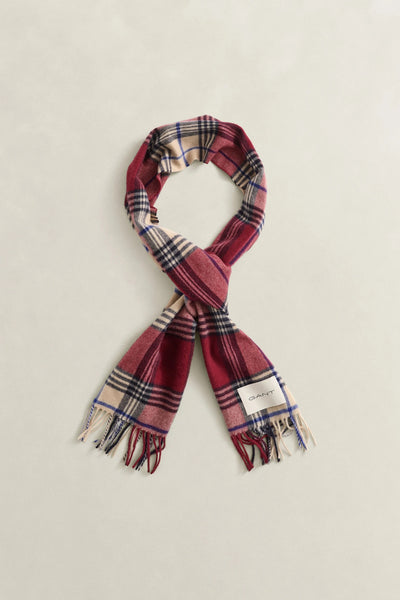 GANT 9920310-604 Checked Scarf sciarpa uomo PLUMPED RED