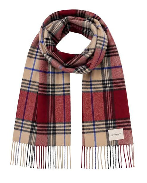 GANT 9920310-604 Checked Scarf sciarpa uomo PLUMPED RED