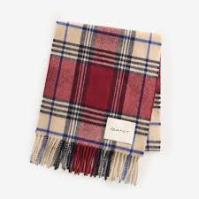 GANT 9920310-604 Checked Scarf sciarpa uomo PLUMPED RED