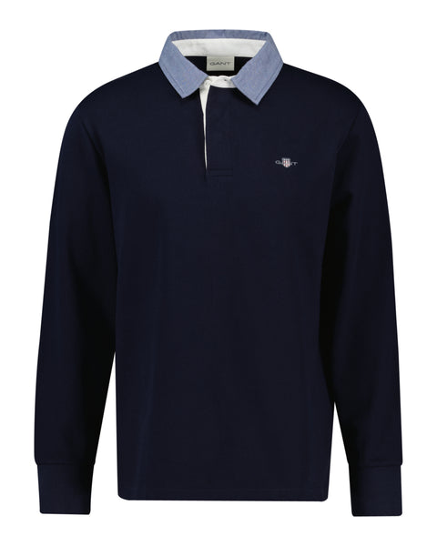 GANT 2004082-433 Reg Chambray Heavy Rugger Polo EVENING BLUE
