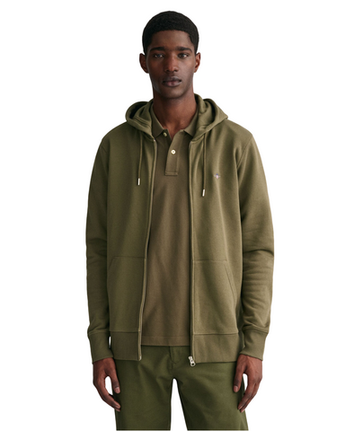 GANT 2007059-301 The Original Full-Zip Hoodie Sweatshirt RACING GREEN