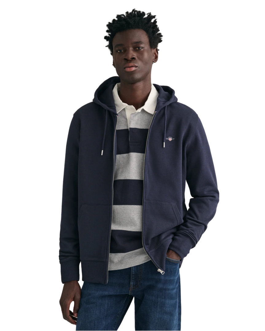 GANT 2007059-433 Felpa The Original Full-Zip Hoodie Sweat EVENING BLUE