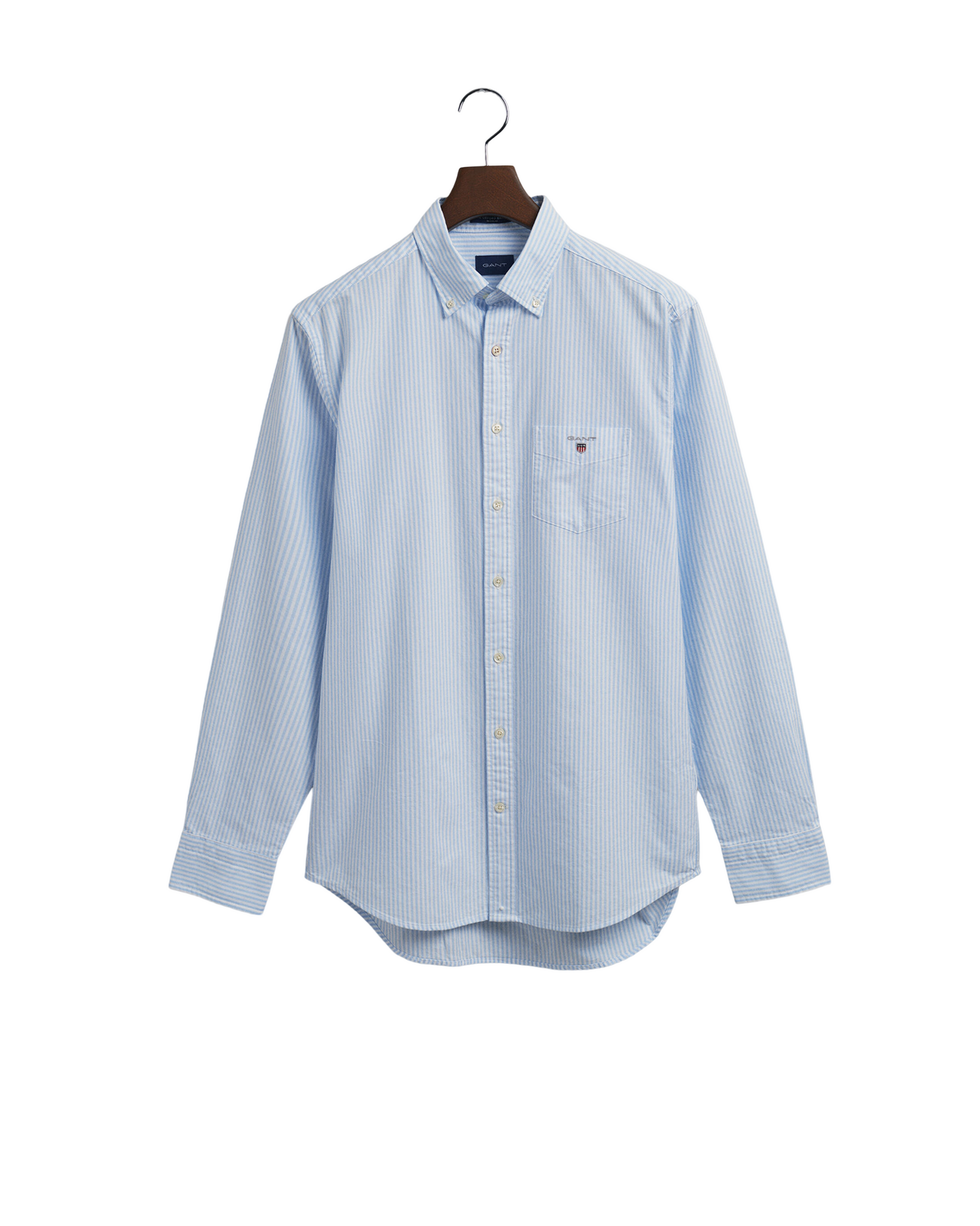 GANT 3000230-456 Reg Oxford Banker Stripe B.D. Shirt Camicia Rigato LIGHT BLUE
