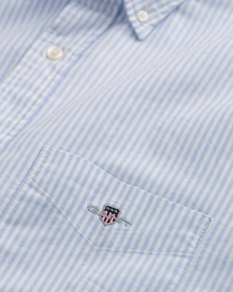 GANT 3000230-456 Reg Oxford Banker Stripe B.D. Shirt Camicia Rigato LIGHT BLUE