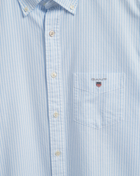 GANT 3000230-456 Reg Oxford Banker Stripe B.D. Shirt Camicia Rigato LIGHT BLUE