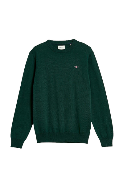 GANT 8060068-374 Cotton-Wool Crewneck Pullover TARTAN GREEN