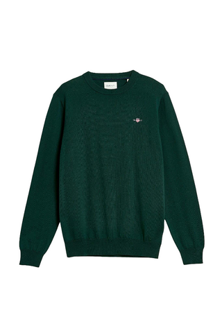 GANT 8060068-374 Cotton-Wool Crewneck Pullover TARTAN GREEN