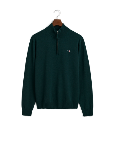 GANT 87213-374 Superfine Lambswool Half Zip Pullover Mezza Zip Dark GREEN