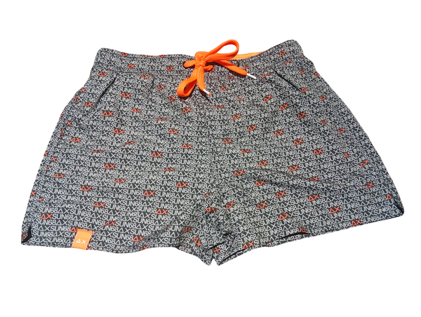 SUN68 H19109-11 Swim Short Logo Fluo Boxer Mare Uomo Fantasia Fluo Black