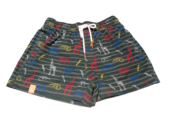 SUN68 H19116-1910 Swim Short Big Print Boxer Mare Uomo Fantasia - Military-Red