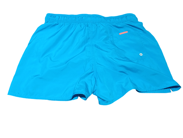 SUN68 H19102-65 Swim Short Solid Big Logo Boxer Mare Uomo Fluo Blue
