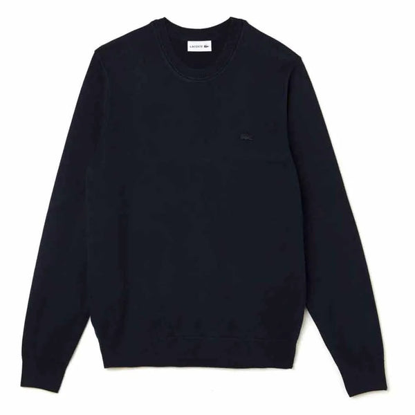 Lacoste AH7901-166 Pullover Girocollo Contrast Piquè Cotone BLU Navy