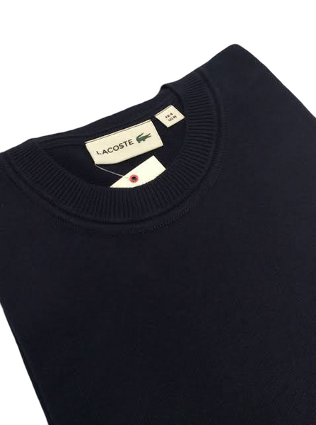 Lacoste AH7901-166 Pullover Girocollo Contrast Piquè Cotone BLU Navy