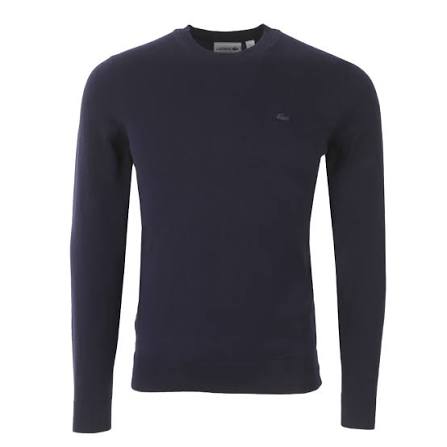 Lacoste AH7901-166 Pullover Girocollo Contrast Piquè Cotone BLU Navy
