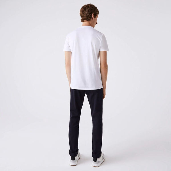 Lacoste TH6604-001 T-Shirt Manica Corta Scollo V Pima Cotton WHITE