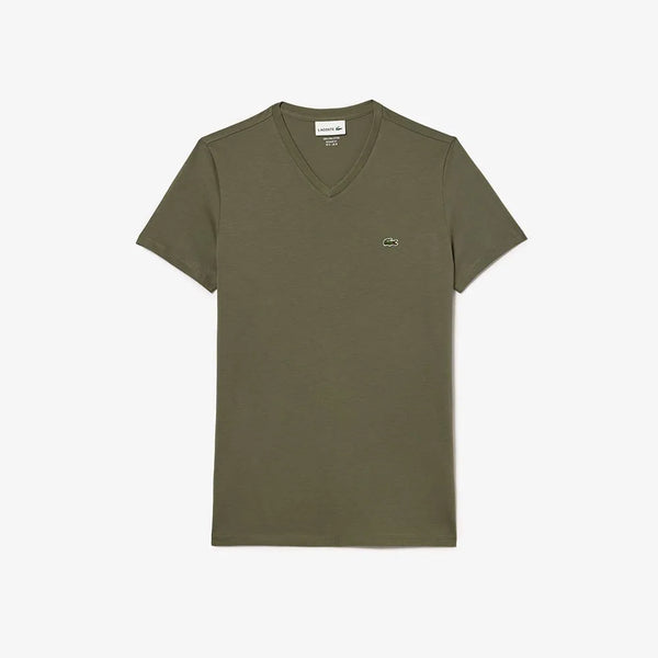 Lacoste TH6701-02C T-Shirt Manica Corta Scollo V Pima Cotton Armer GREEN