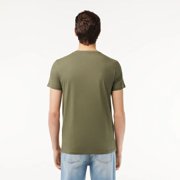 Lacoste TH6701-02C T-Shirt Manica Corta Scollo V Pima Cotton Armer GREEN