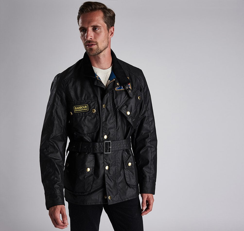 BARBOUR International MWX0068-BK91 Union Jack Wax Motorcycle