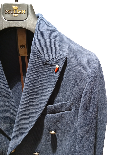 Mulish GKS717 Giacca Blazer BLU in Velluto Doppio Petto