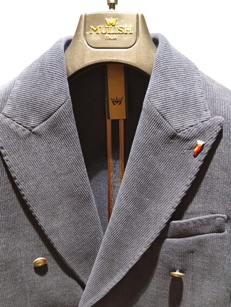 Mulish GKS717 Giacca Blazer BLU in Velluto Doppio Petto